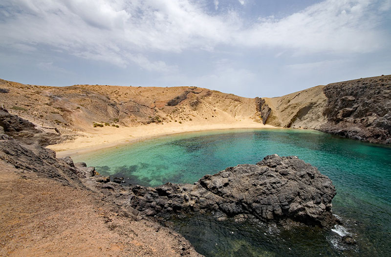 Vista sulla spiaggia di Papagayo a Lanzarote